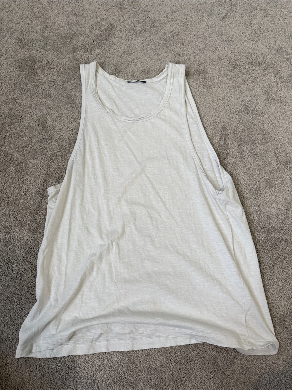 Zara Men's Light Cream Tank Top